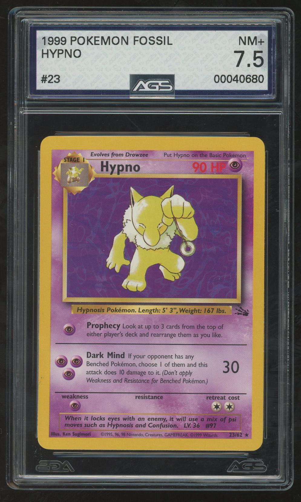1999 Fossil #23 Hypno (NM+ 7.5)