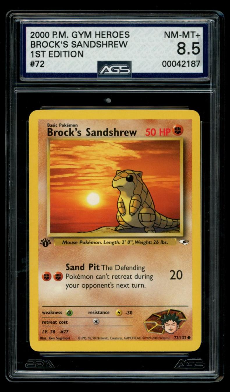 2000 Gym Heroes #72 1st Edition Brock's Sandshrew (NM-MT+ 8.5)