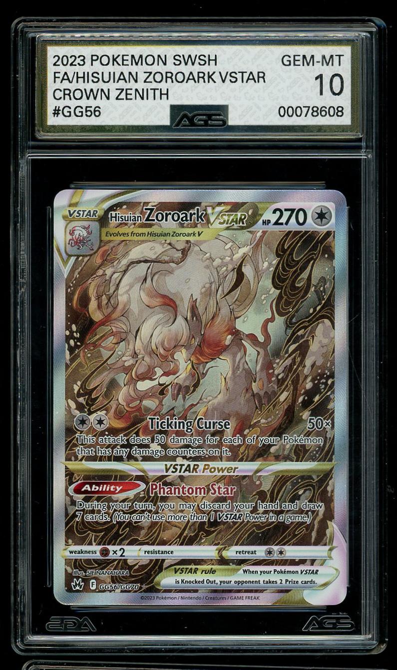2023 Crown Zenith #GG56 Hisuian Zoroark VSTAR (GEM-MT 10)