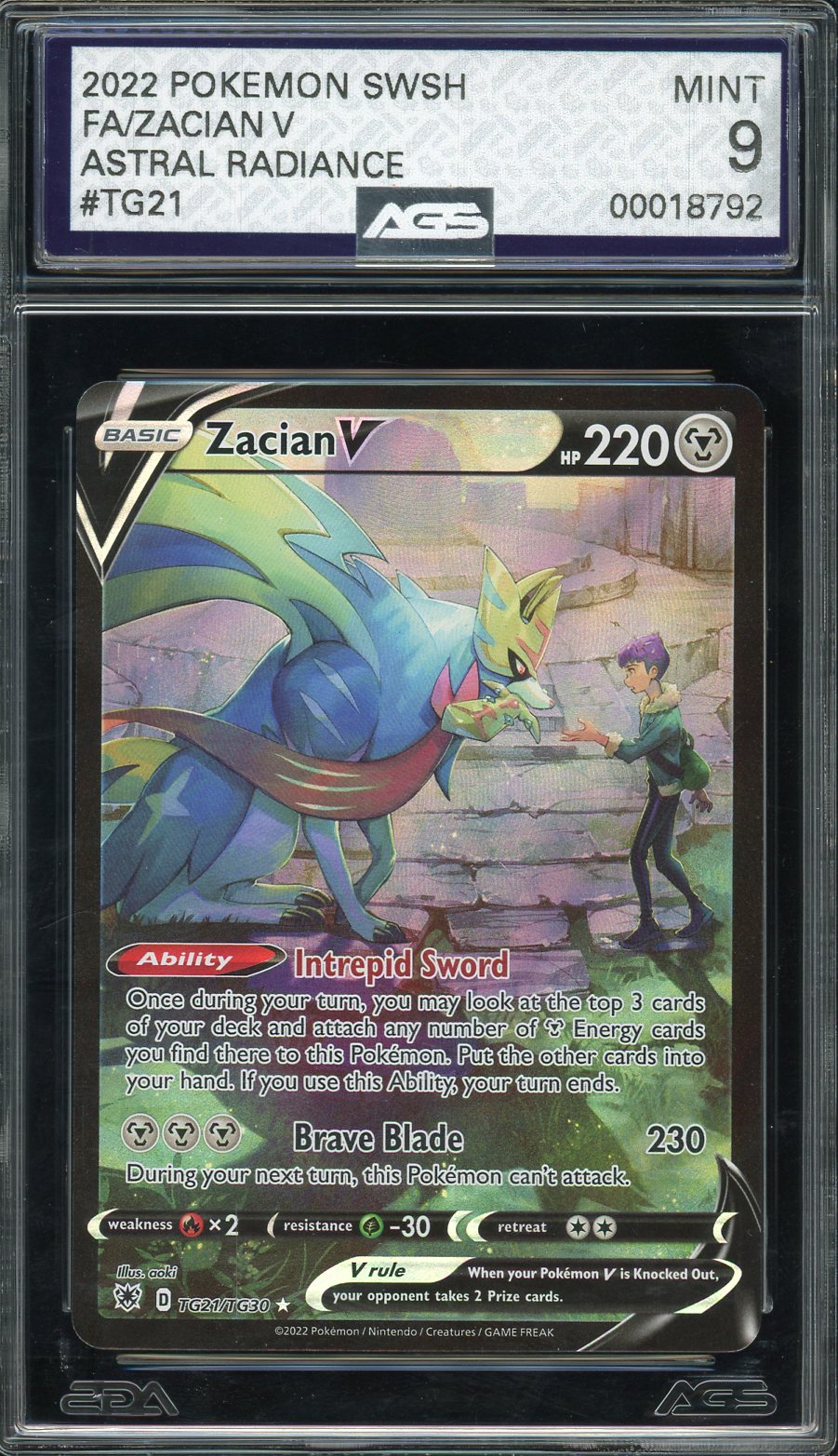 2022 Astral Radiance #tg21 Zacian V(MT 9)