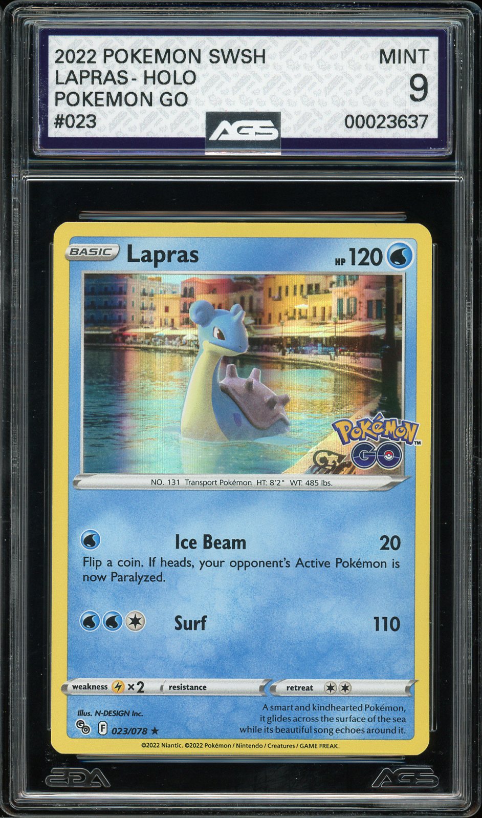 2022 Pokemon GO #023 Holo Lapras (MT 9)