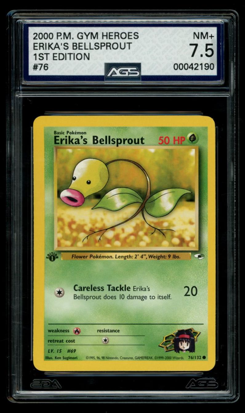 2000 Gym Heroes #76 1st Edition Erika's Bellsprout (NM+ 7.5)