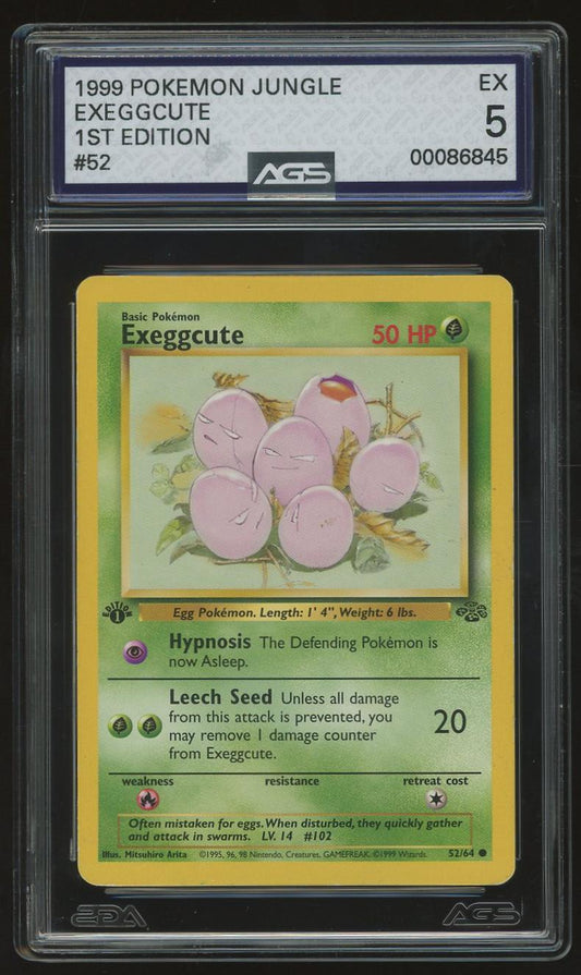 1999 Pokemon Base Set Series Jungle #52 (1st Edition) Exeggcute (EX 5)