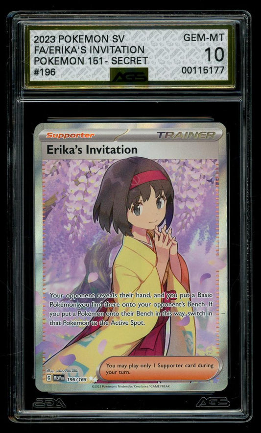 2023 Pokemon Scarlet & Violet Series 151 #196 Erika's Invitation (GEM-MT 10)