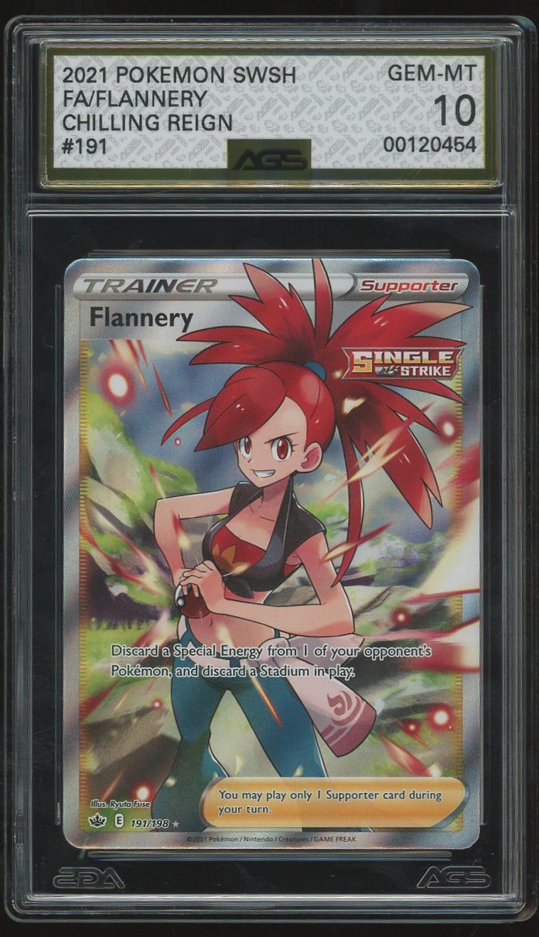 2021 Pokemon Sword & Shield Series Chilling Reign #191 Flannery (GEM/MT-10)