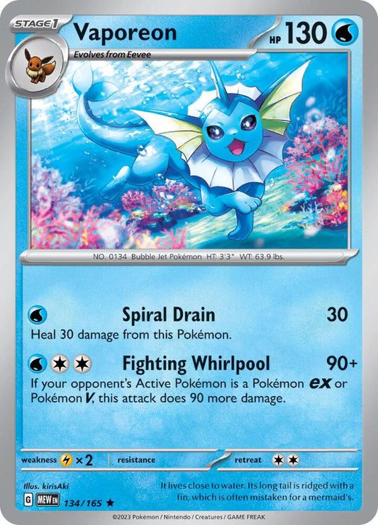 Vaporeon 134/165 / Rare