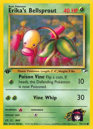 2000 Gym Heroes #75 1st Edition Erika's Bellsprou (NM-MT 8)