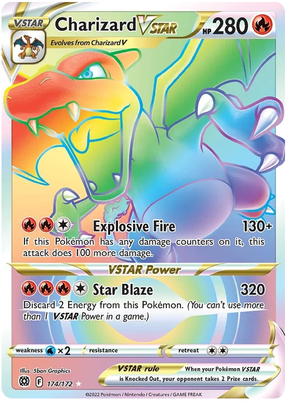 2022 Brilliant Stars #174 Charizard VSTAR (MINT+ 9.5)
